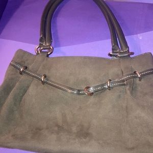 MONDANI GRAY FAUX SUEDE PURSE!